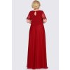 Společenské šaty pro plnoštíhlé Estrella červené dlouhé zezadu