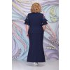 Luxusní společenské šaty pro plnoštíhlé Graziella tmavě modré dlouhé zezadu