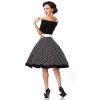 Rockabilly retro šaty Tinley černé s bílými puntíky zezadu