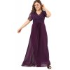 Společenské šaty pro plnoštíhlé Orlanda fialové dlouhé 2