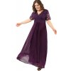 Společenské šaty pro plnoštíhlé Orlanda fialové dlouhé 3