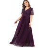 Společenské šaty pro plnoštíhlé Orlanda fialové dlouhé