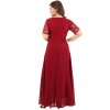 Společenské šaty pro plnoštíhlé Orlanda vínově červené dlouhé zezadu