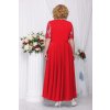 Luxusní společenské šaty pro plnoštíhlé Eugenia červené dlouhé zezadu