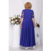 Luxusní společenské šaty pro plnoštíhlé Eugenia modré dlouhé zezadu