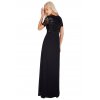 Společenské šaty Tiffanie černé dlouhé zezadu