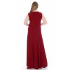 Společenské šaty pro plnoštíhlé Alessandra vínově červené dlouhé zezadu