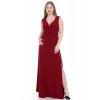 Společenské šaty pro plnoštíhlé Alessandra vínově červené dlouhé
