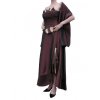 Dynasty luxusní společenské dlouhé šaty Valencia hnědé s šálou