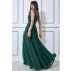 Luxusní společenské šaty Roxanna smaragdově zelené zezadu