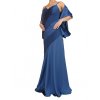Dynasty luxusní společenské dlouhé šaty Paulette modré s šálou