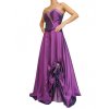 Dynasty luxusní společenské dlouhé šaty Meredith fialové zboku