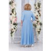 Luxusní společenské šaty pro plnoštíhlé Clementine světle modré dlouhé zezadu
