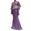 Dynasty luxusní společenské šaty Arlene fialové s šálou