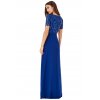 Společenské šaty Tiffanie modré dlouhé zezadu