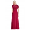 Společenské šaty Tiffanie vínově červené dlouhé zezadu