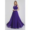 Luxusní společenské šaty Violetta fialové zboku 2