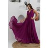 Luxusní společenské šaty Violetta purpurově fialové dlouhé 3