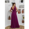 Luxusní společenské šaty Violetta purpurově fialové dlouhé 4