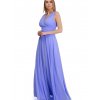 Luxusní společenské šaty Violetta světle fialové dlouhé zboku