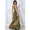 Luxusní dlouhé společenské šaty Roxanna zlaté zezadu
