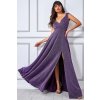 Luxusní dlouhé společenské šaty Roxanna fialové
