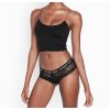 Kalhotky Victoria's Secret Logo Lace Cheeky krajkové černé s logem 1