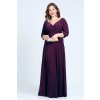 Společenské šaty pro plnoštíhlé Feliciana fialové dlouhé