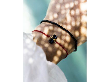 BLACK TOURMALINE • Red & Gold