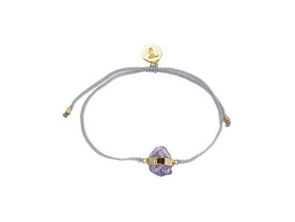 ROUGH AMETHYST • Pastel Grey & Gold