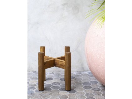 Teakový stojan na misky Single L