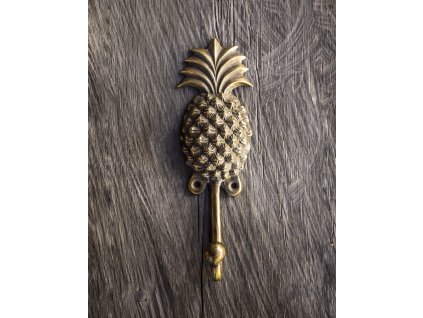 Mosazný věšák / háček Pineapple 18 cm