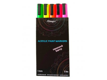 Akrylové fixy s jemným hrotem - Neonové Uni Basic