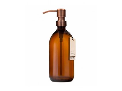 Amber Glass Soap Dispenser With Stainless Steel Pump - 250ml, Bronze