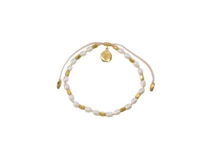 MINI PEARLS • Pale Pink Cord & Gold