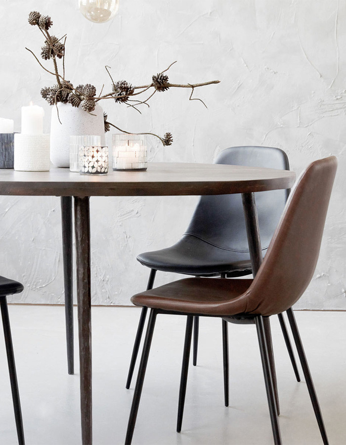 Dining chair Forms cognac brown - 2 pcs