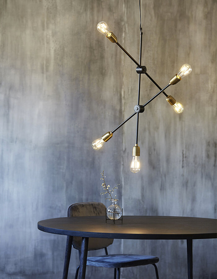 Molecular brass / black lamp