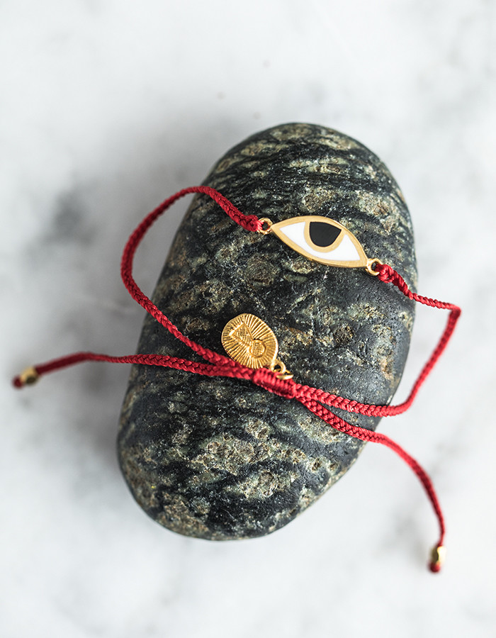Náramek eye protection bracelet - red/gold