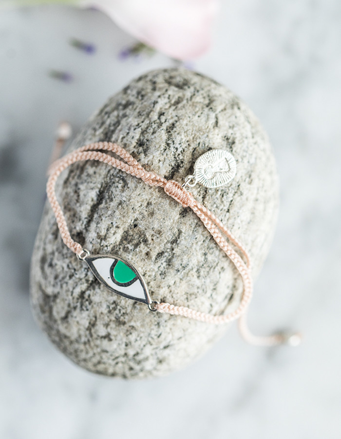 Náramek eye protection bracelet - pale pink/silver
