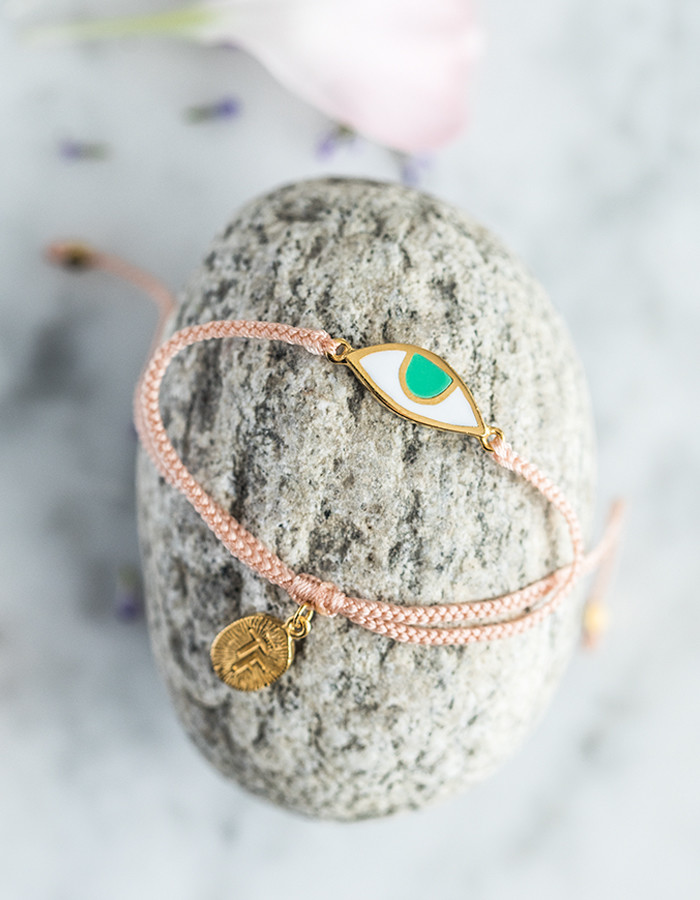 Náramek eye protection bracelet - pale pink/gold