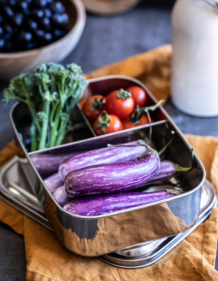 Stainless lunchbox trio large 23 cm x 17.2 cm x 7 cm