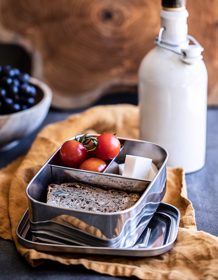 Stainless lunchbox trio medium 16.7 cm x 12.8 cm x 6 cm