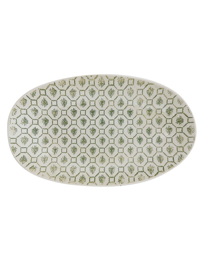 Multi-color Stoneware Plate Green B