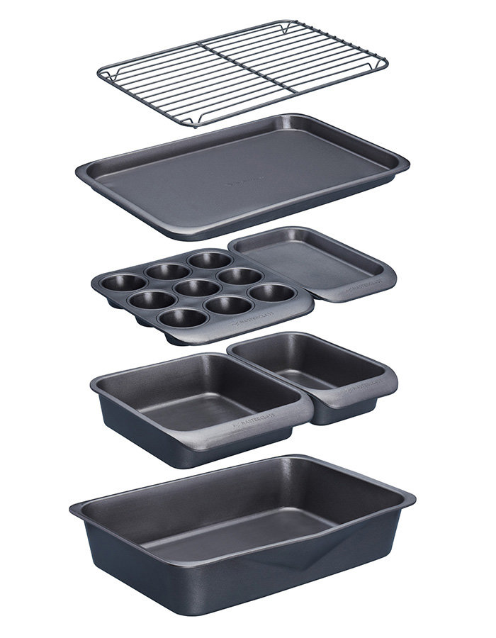 MasterClass Smart Space Seven-Piece Non-Stick Stackable Baking Equipment Set