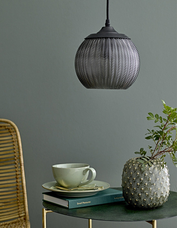 Pendant Lamp, Grey, Glass