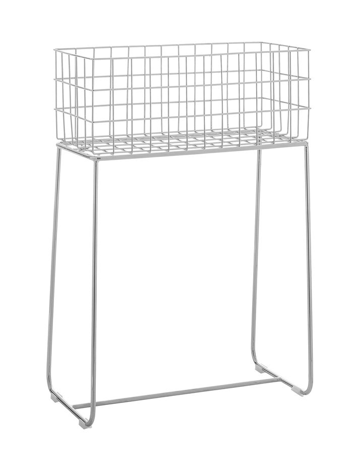 Deer Storage Basket, Silver, Metal