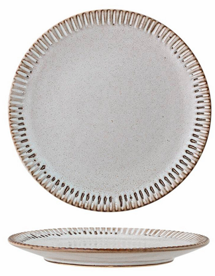 Thea Plate, Grey, Stoneware
