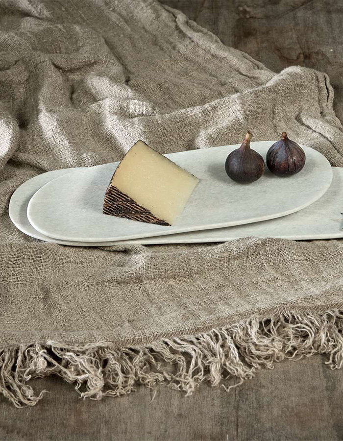 Arjun Marble Platter - White / Small