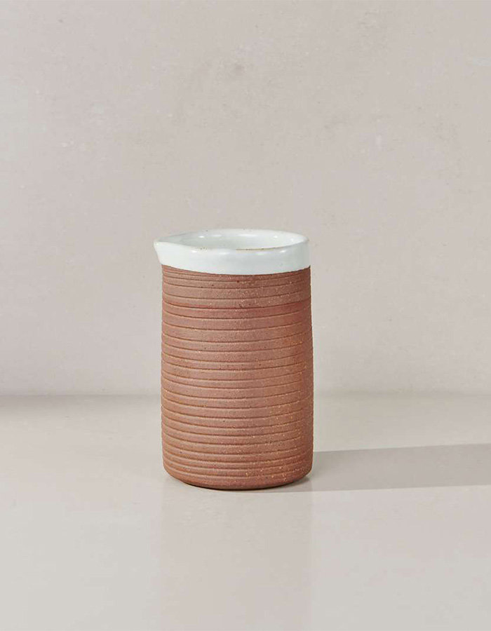 Mali Ribbed Jug - White
