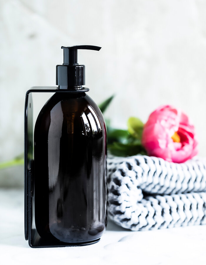 Single Wall Mounted Soap Dispenser Black Stainless Steel | Regular